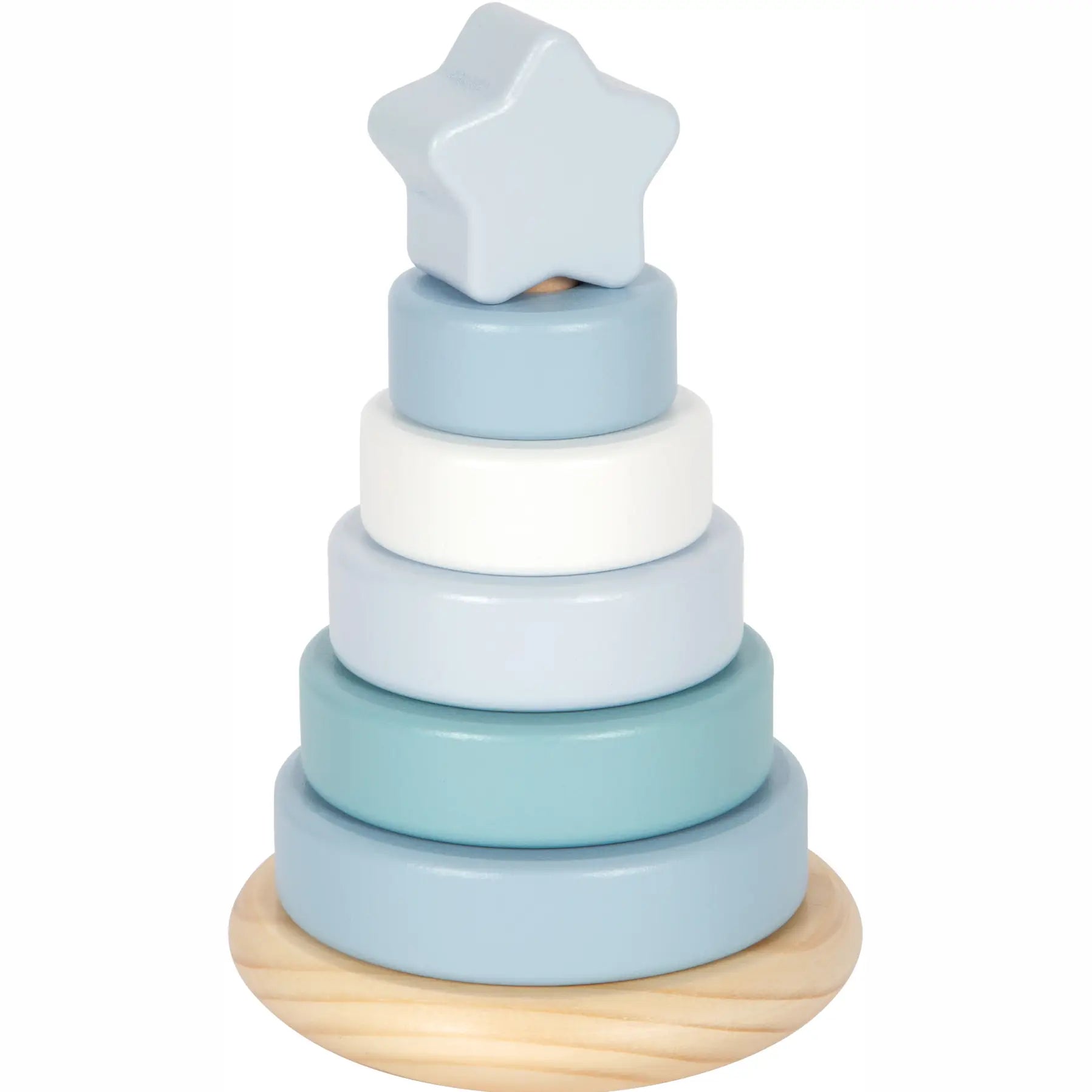 Rocking Ring Wooden Stacker | Blue