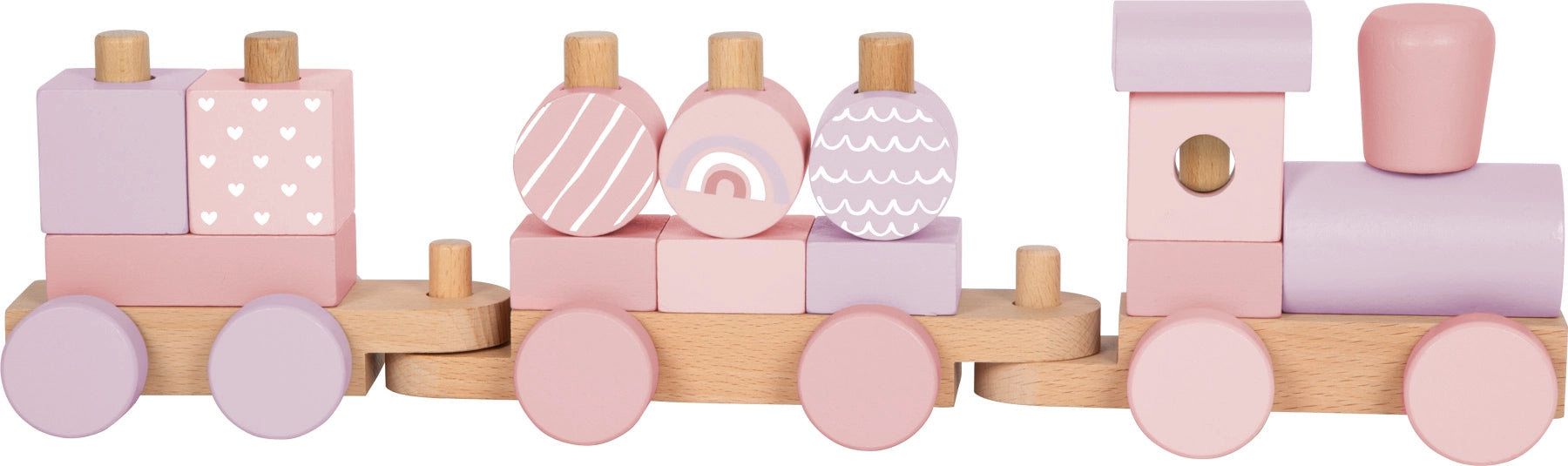 Stacking Wooden Train | Pink
