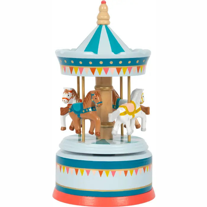 Horse Carousel Music Box | Blue