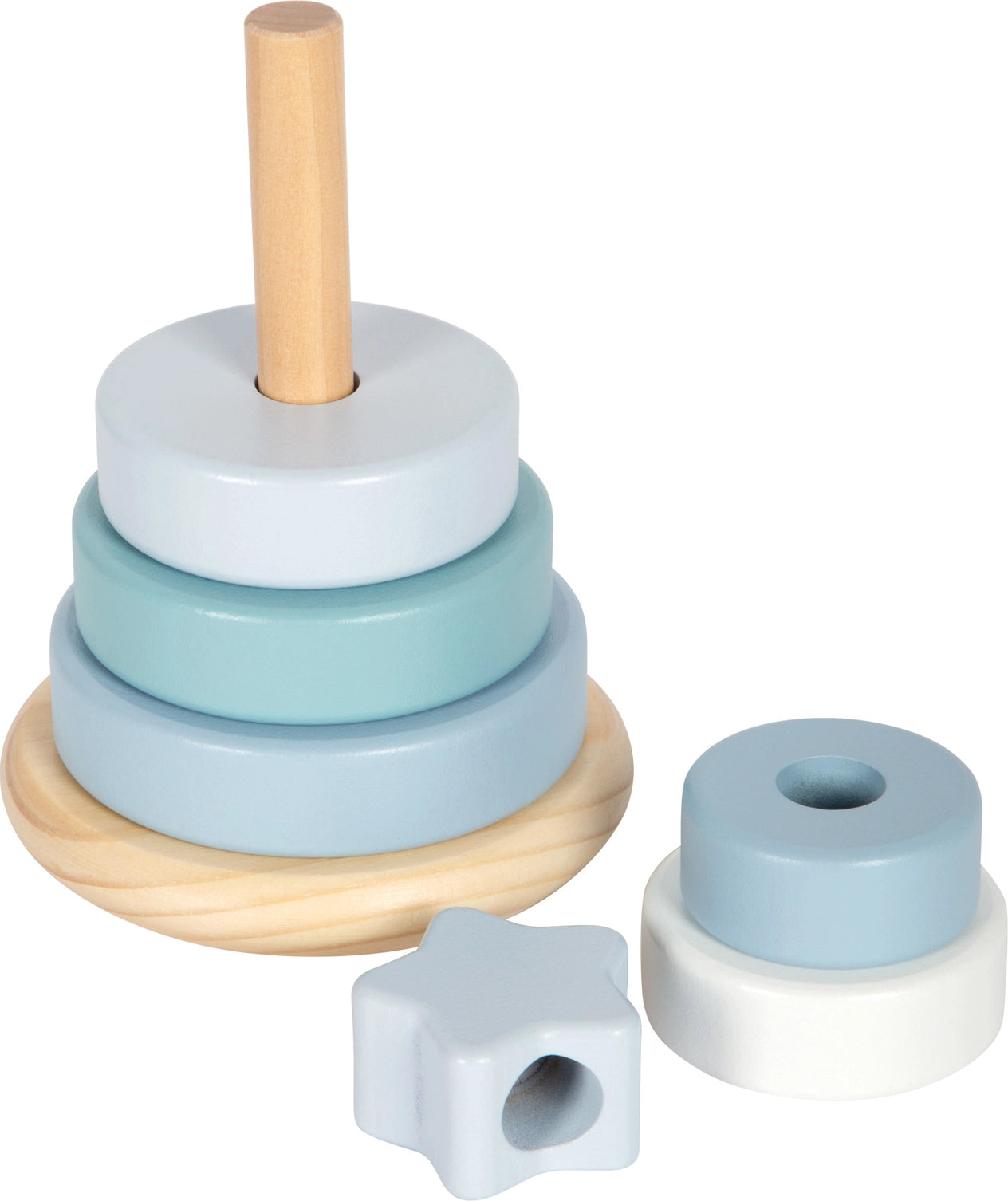 Rocking Ring Wooden Stacker | Blue