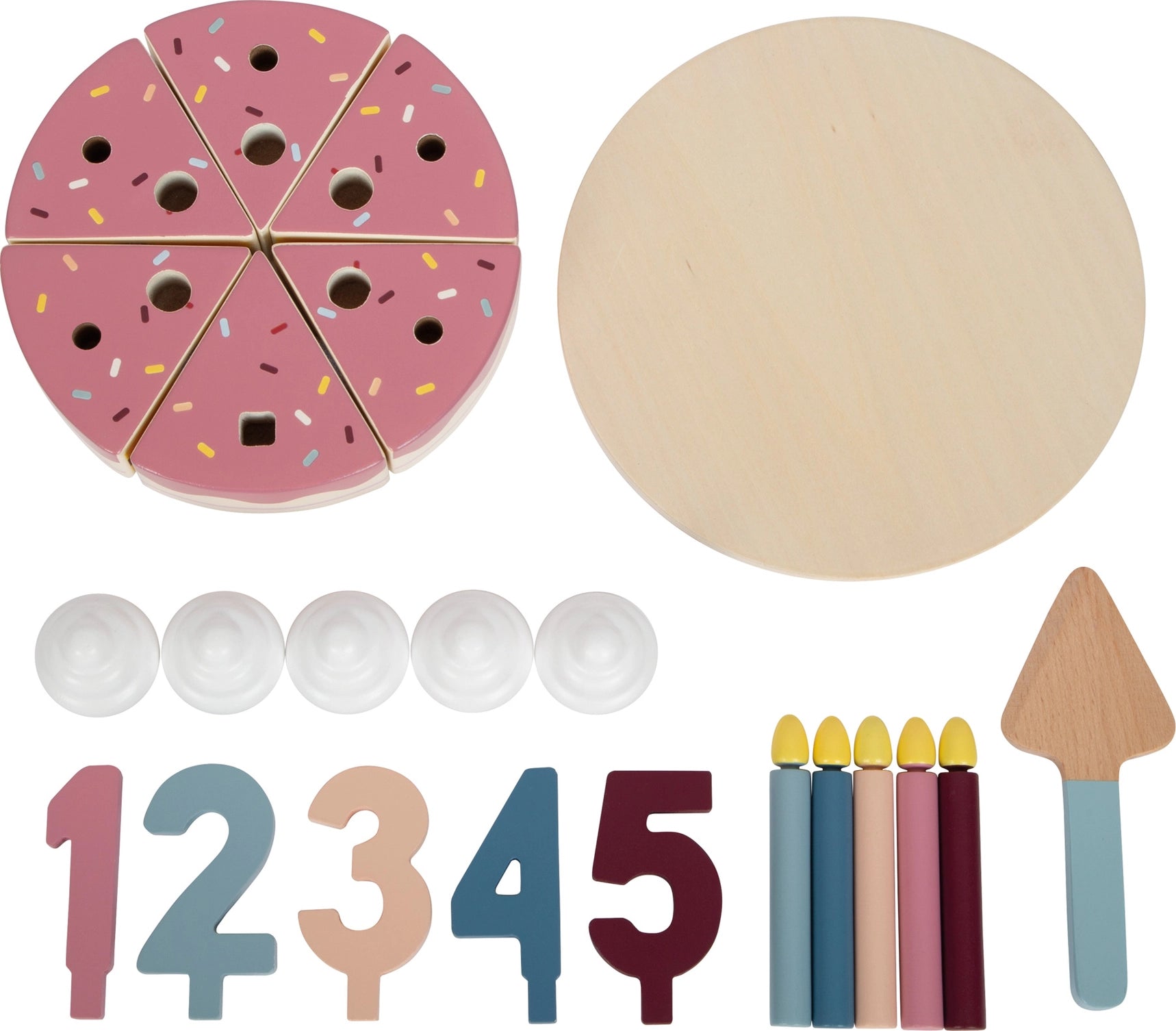Wooden Birthday Cake - Pink