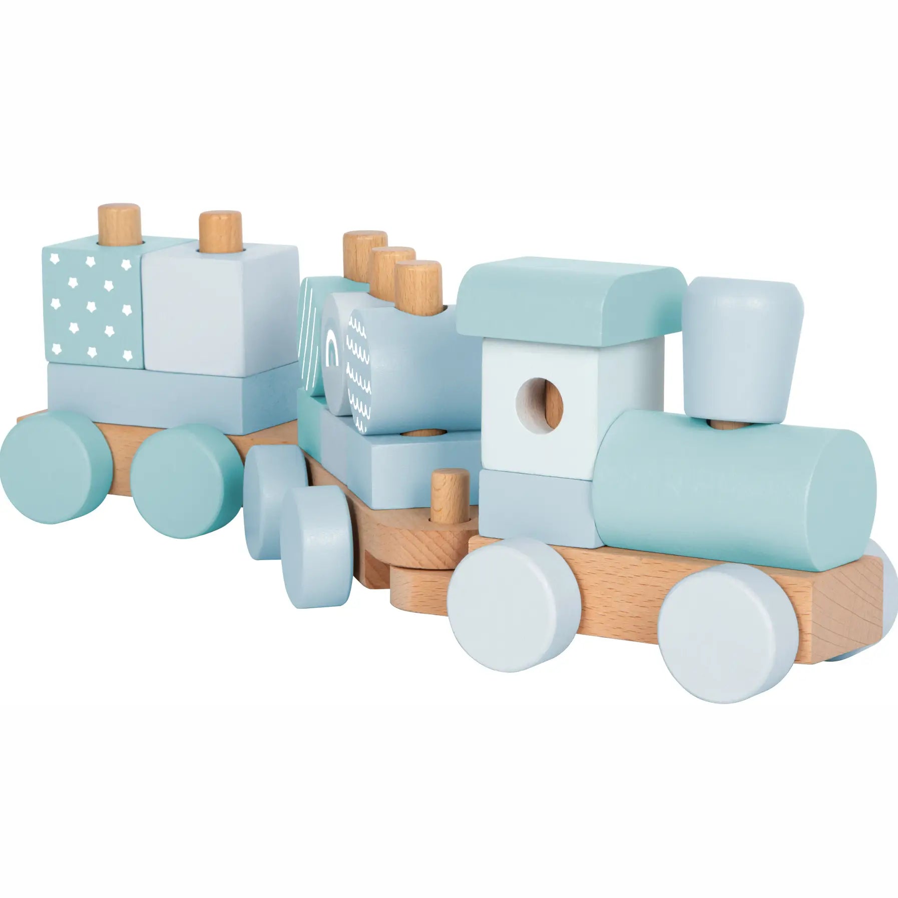 Stacking Wooden Train | Blue