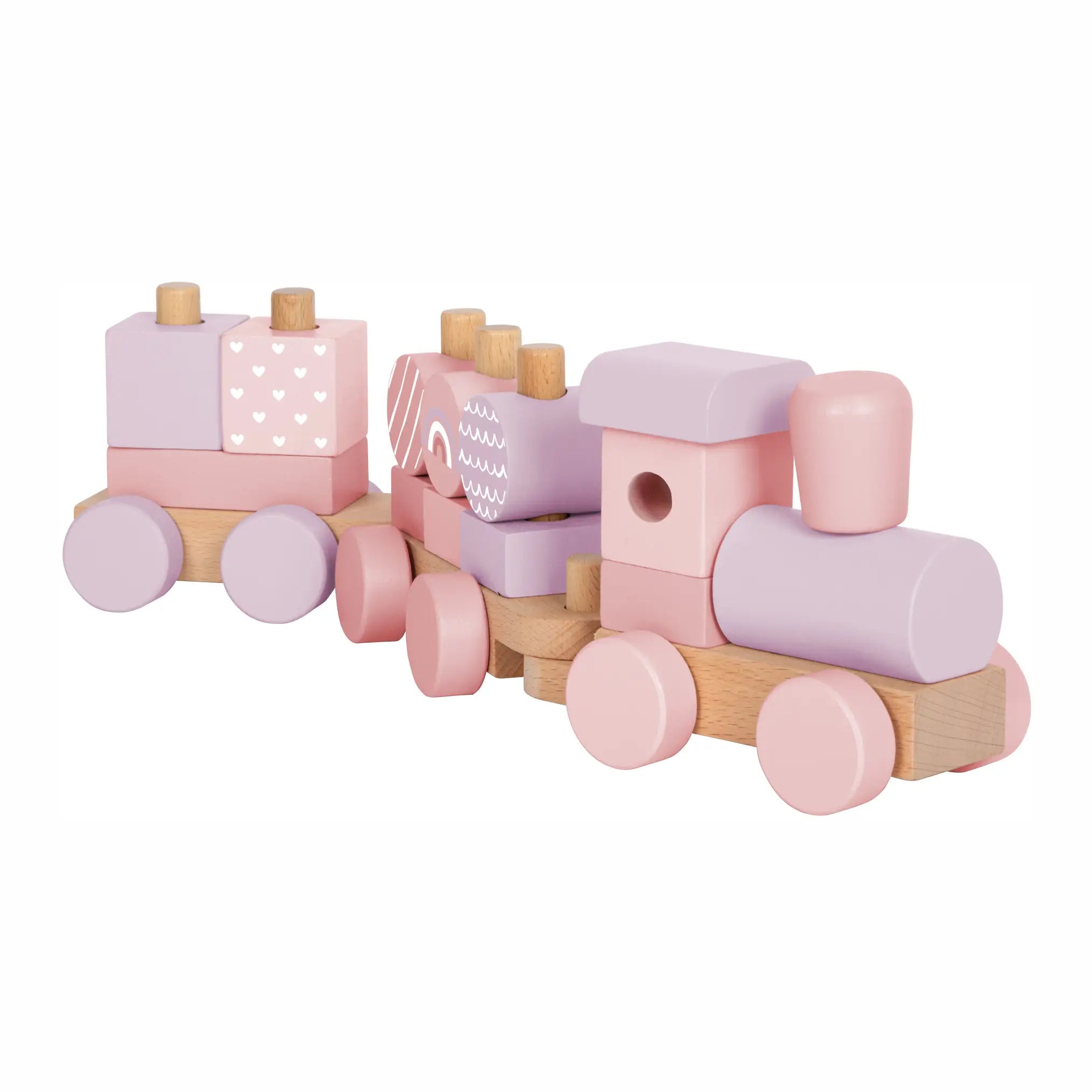 Stacking Wooden Train | Pink